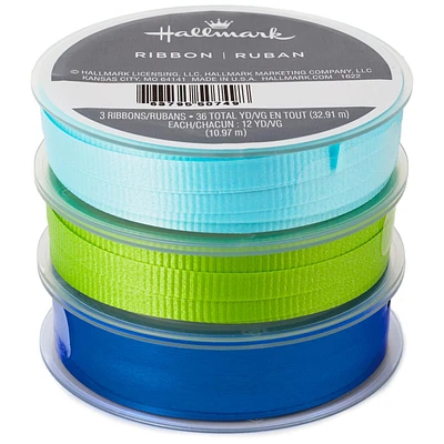Aqua/Bright Green/Royal Blue 3-Pack Curling Ribbon, 108' for only USD 2.99 | Hallmark