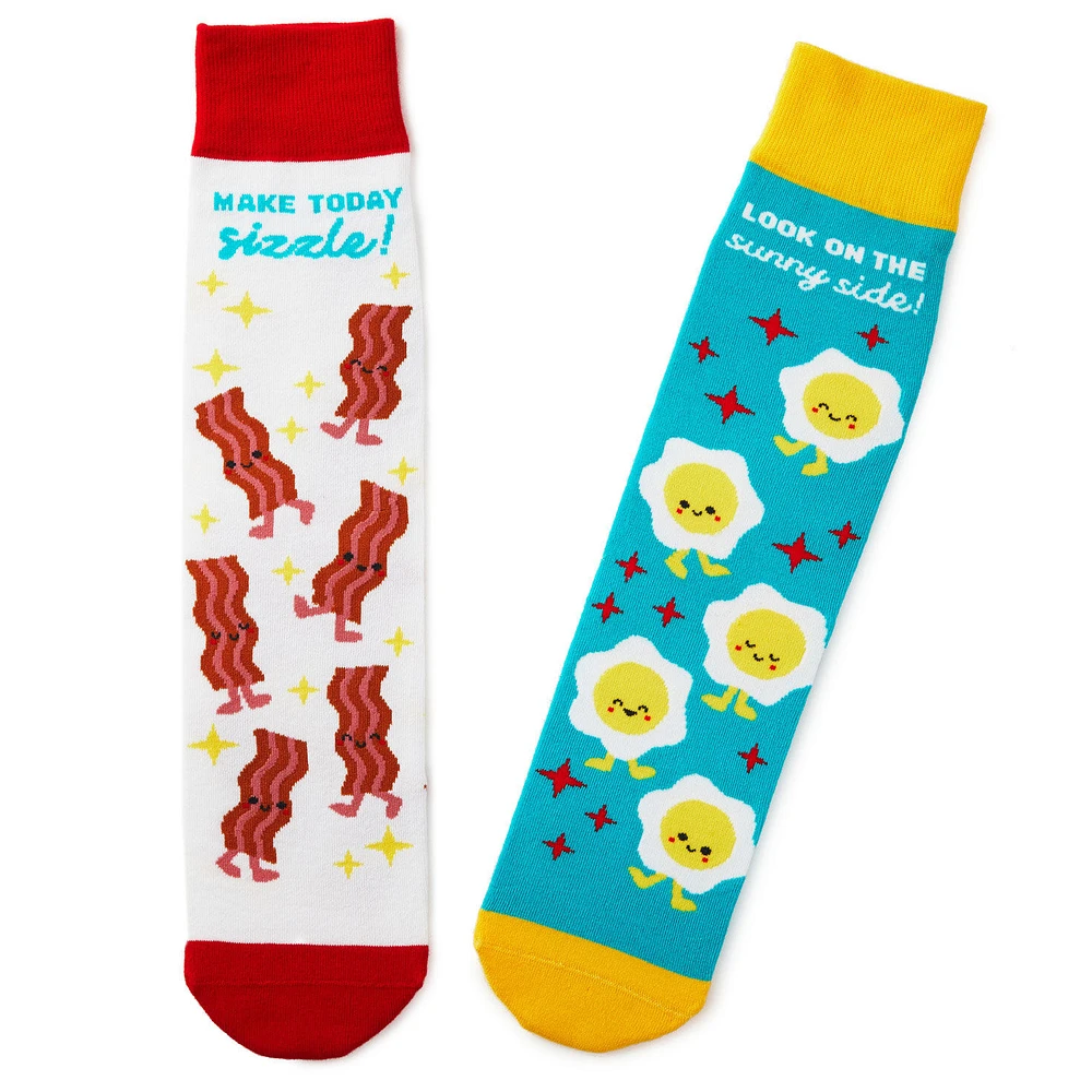 Bacon and Eggs Better Together Funny Crew Socks for only USD 12.99 | Hallmark