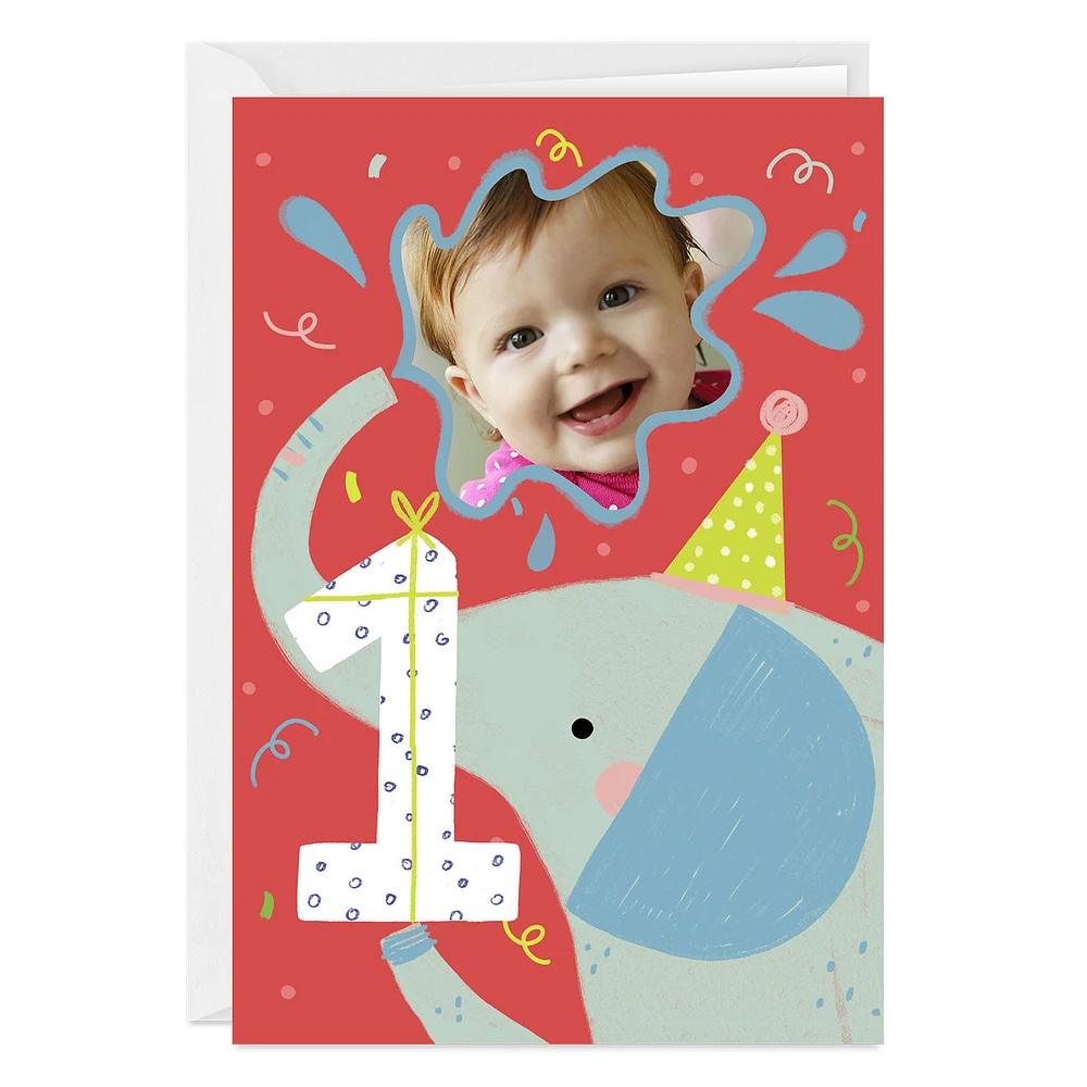 Festive Elephant Custom First Birthday Card for only USD 4.99 | Hallmark