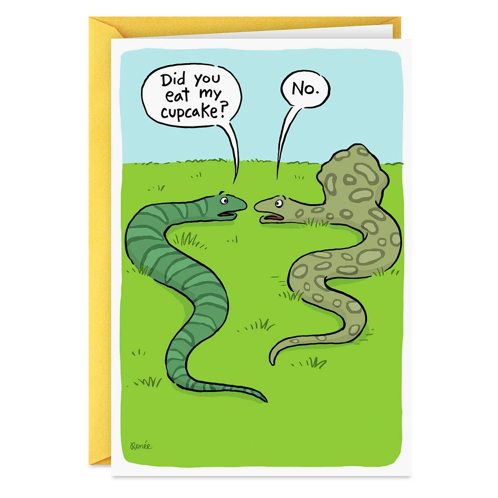 Two Snakes and a Cupcake Funny Birthday Card for only USD 3.99 | Hallmark