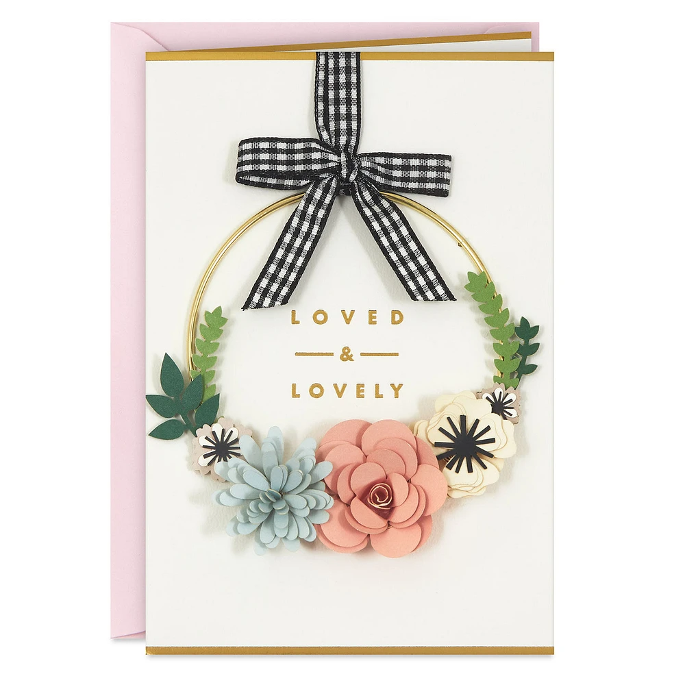 Loved and Lovely Birthday Card With Detachable Wreath for only USD 14.99 | Hallmark