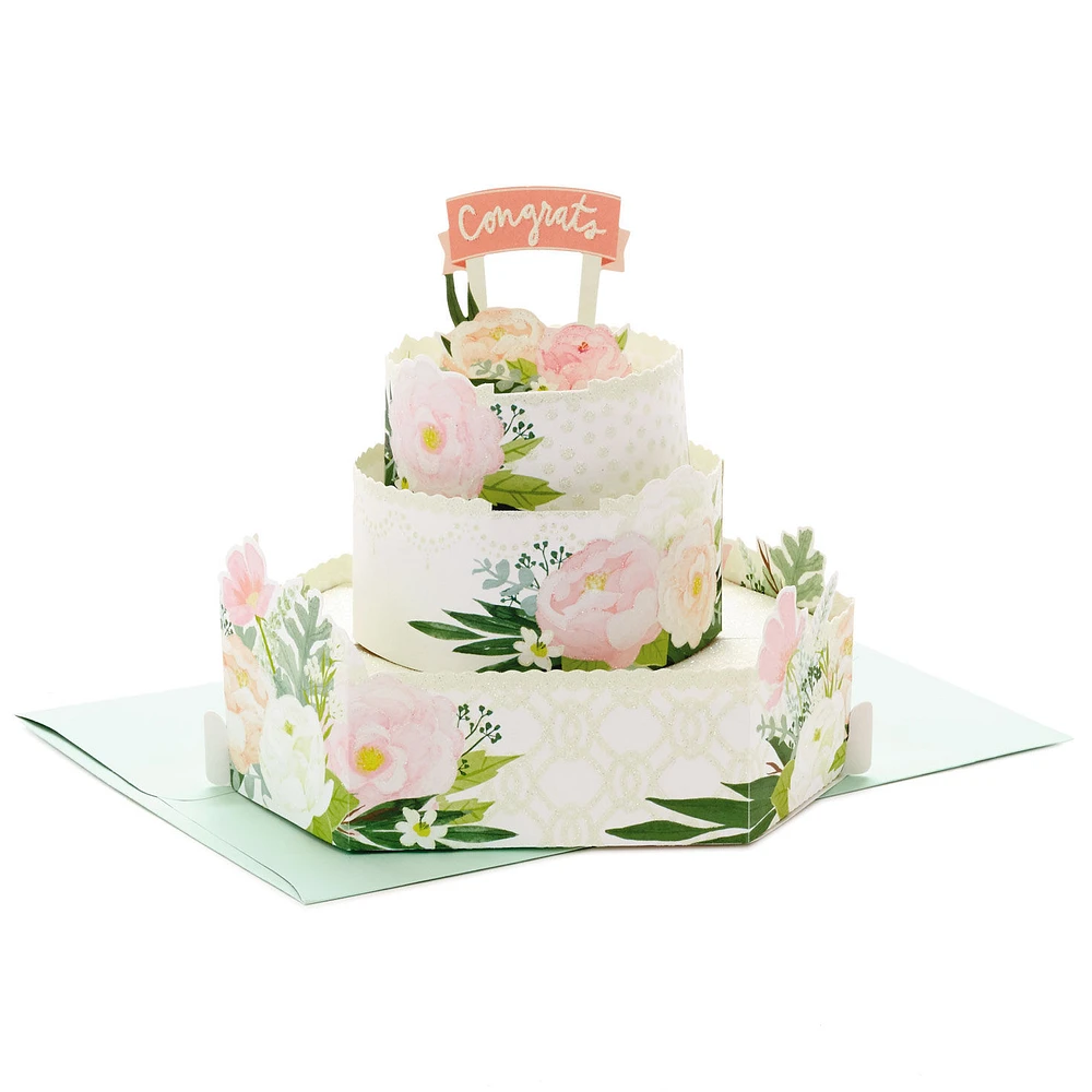 Congrats Three-Tiered Cake 3D Pop-Up Wedding Card for only USD 7.99 | Hallmark