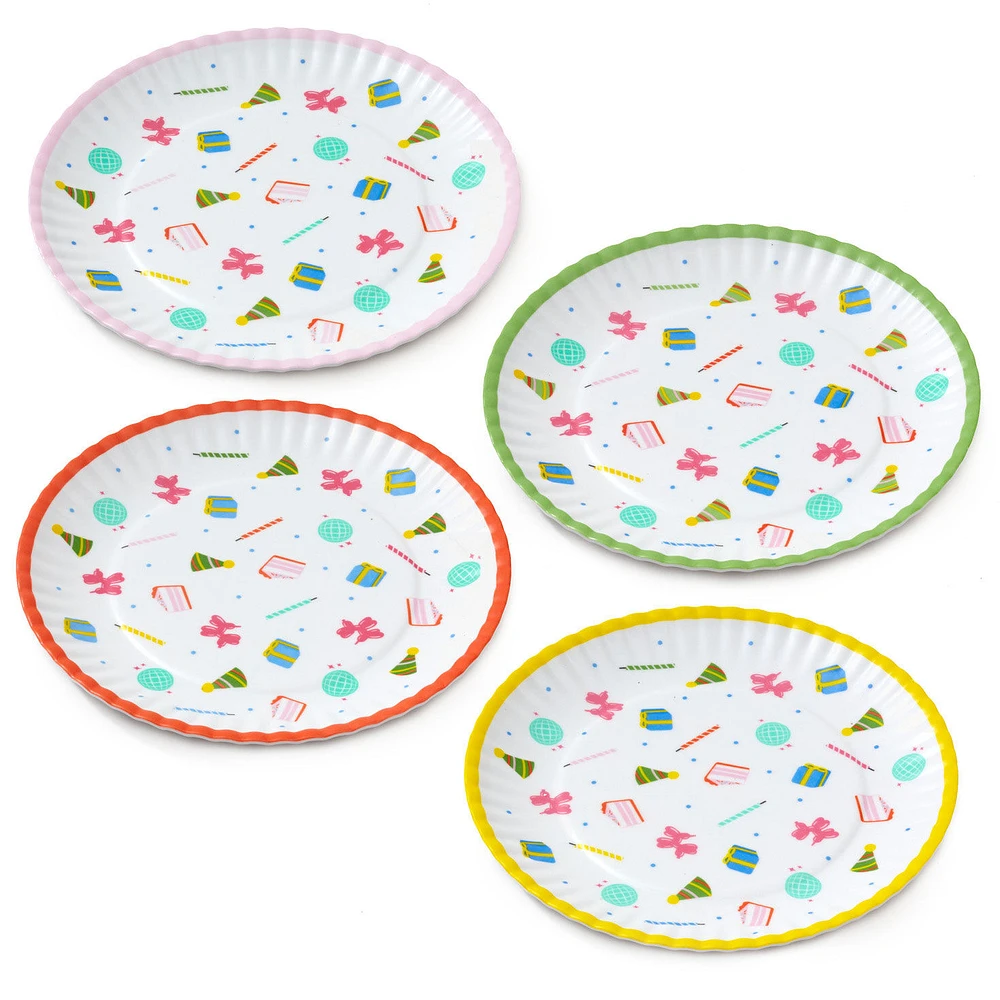 Birthday Celebration Icons Melamine Dessert Plates, Set of 4 for only USD 19.99 | Hallmark