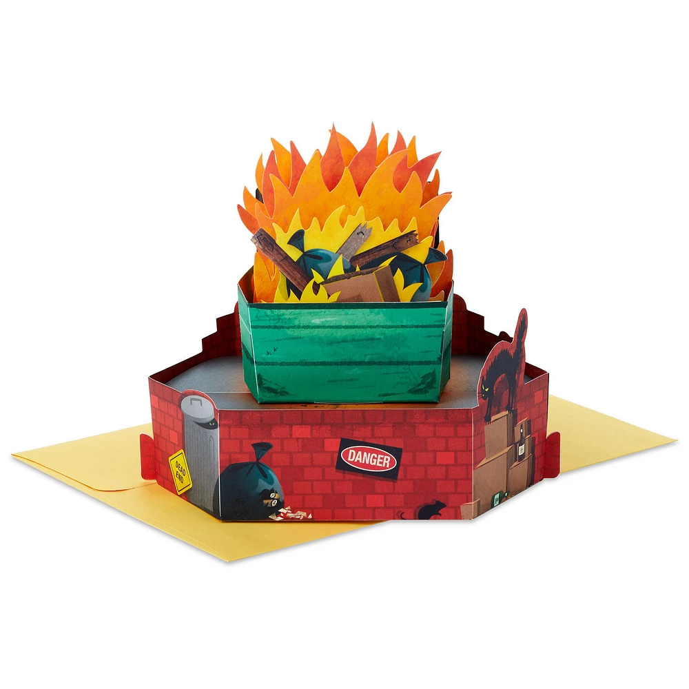 Dumpster Fire Funny Pop-Up Blank Card for only USD 7.99 | Hallmark