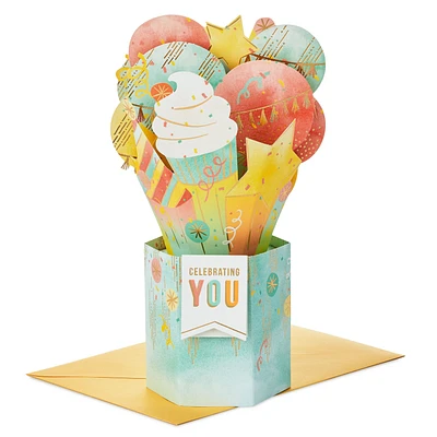 Celebrating You Cupcake, Stars and Balloons 3D Pop-Up Birthday Card for only USD 7.99 | Hallmark