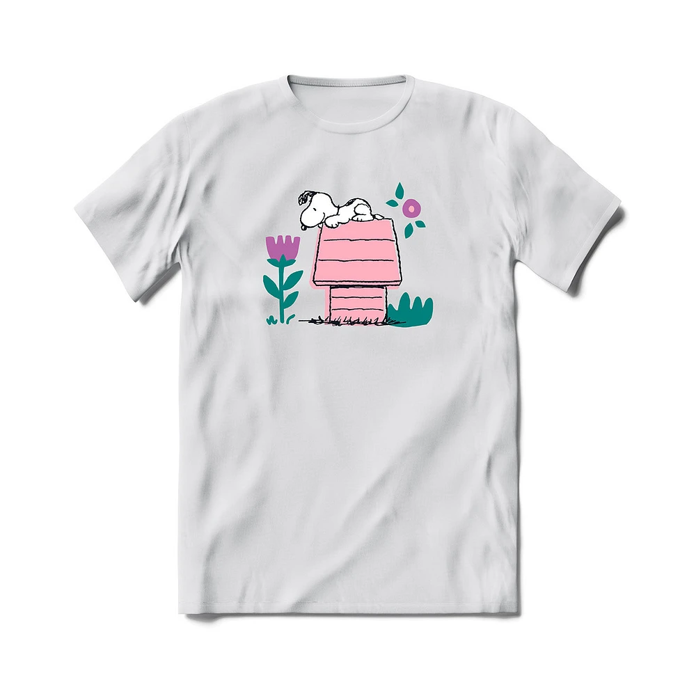 Brief Insanity Snoopy on Pink Doghouse White T-Shirt for only USD 27.99 | Hallmark