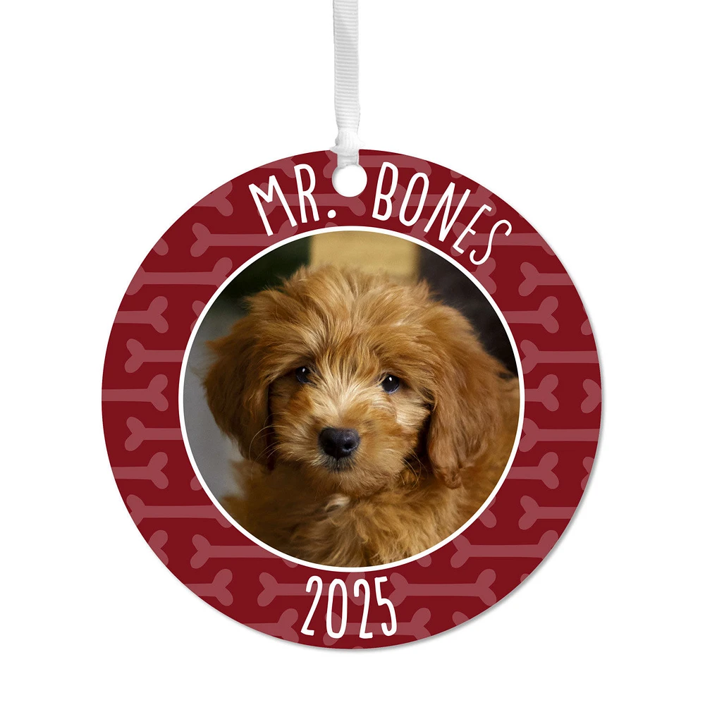 Pet Round Metal Personalized Ornament, Custom Photo and Text for only USD 17.99 | Hallmark