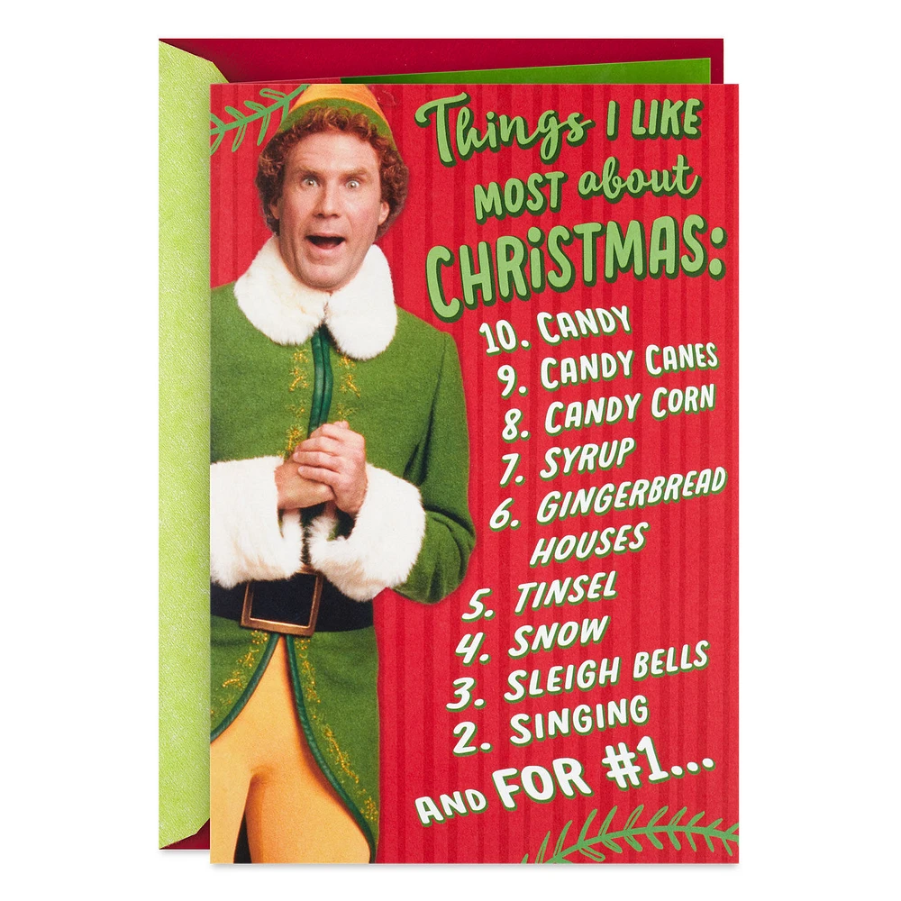 Elf Buddy the Elf™ Things I Like Most Musical Pop-Up Christmas Card for only USD 8.59 | Hallmark