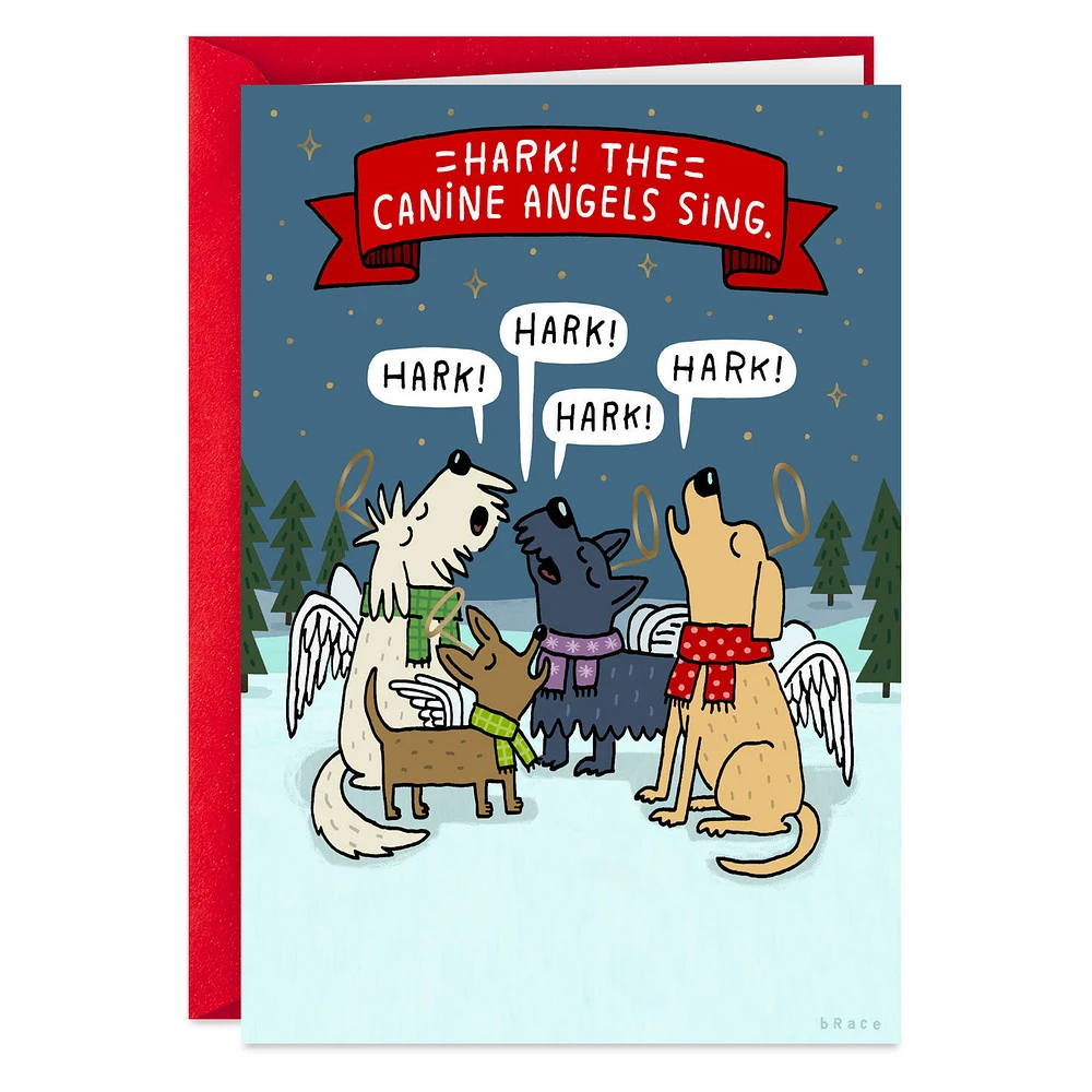 Hark, the Canine Angels Sing Funny Christmas Card for only USD 3.99 | Hallmark