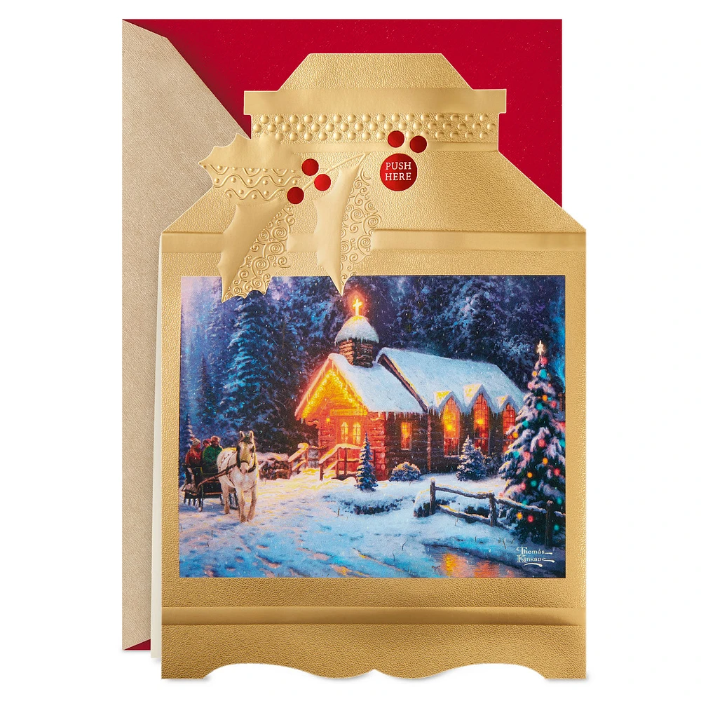 Thomas Kinkade O Holy Night Chapel Musical Christmas Card With Light for only USD 9.59 | Hallmark