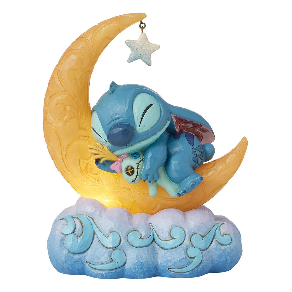 Jim Shore Disney Stitch and Scrump on Light-Up Moon Figurine, 7.6" for only USD 89.99 | Hallmark
