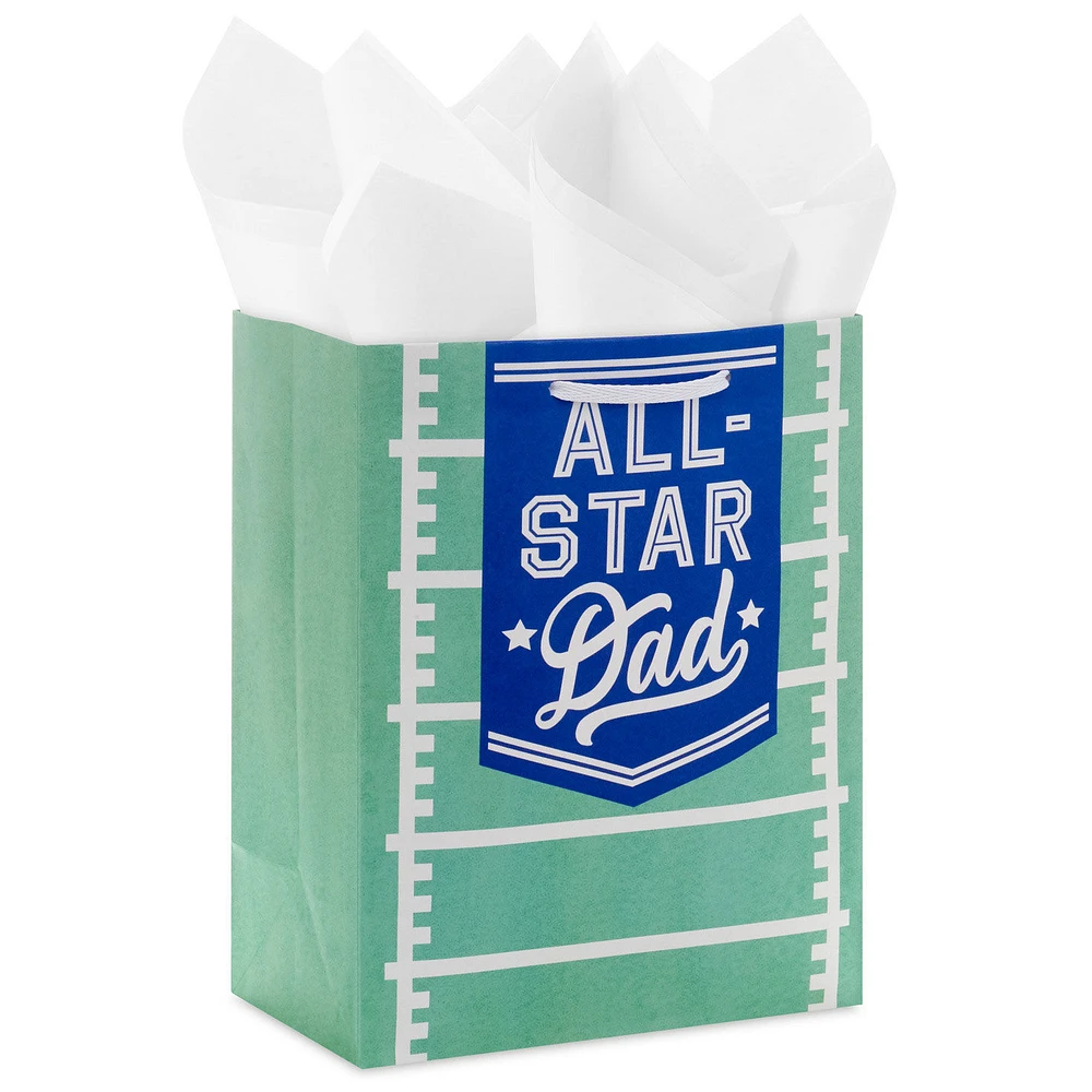 9.6" All-Star Dad Football Field Medium Father's Day Gift Bag With Tissue Paper for only USD 4.99 | Hallmark