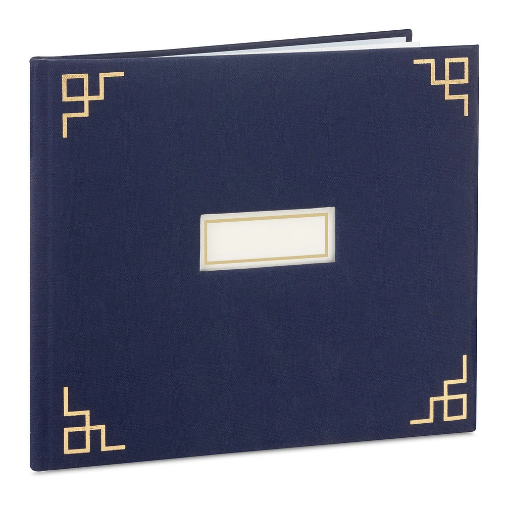 Gold on Navy Linen Customizable Guest Book for only USD 22.99 | Hallmark