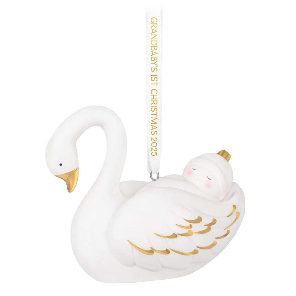 Grandbaby's First Christmas Swan 2025 Porcelain Ornament for only USD 30.99 | Hallmark