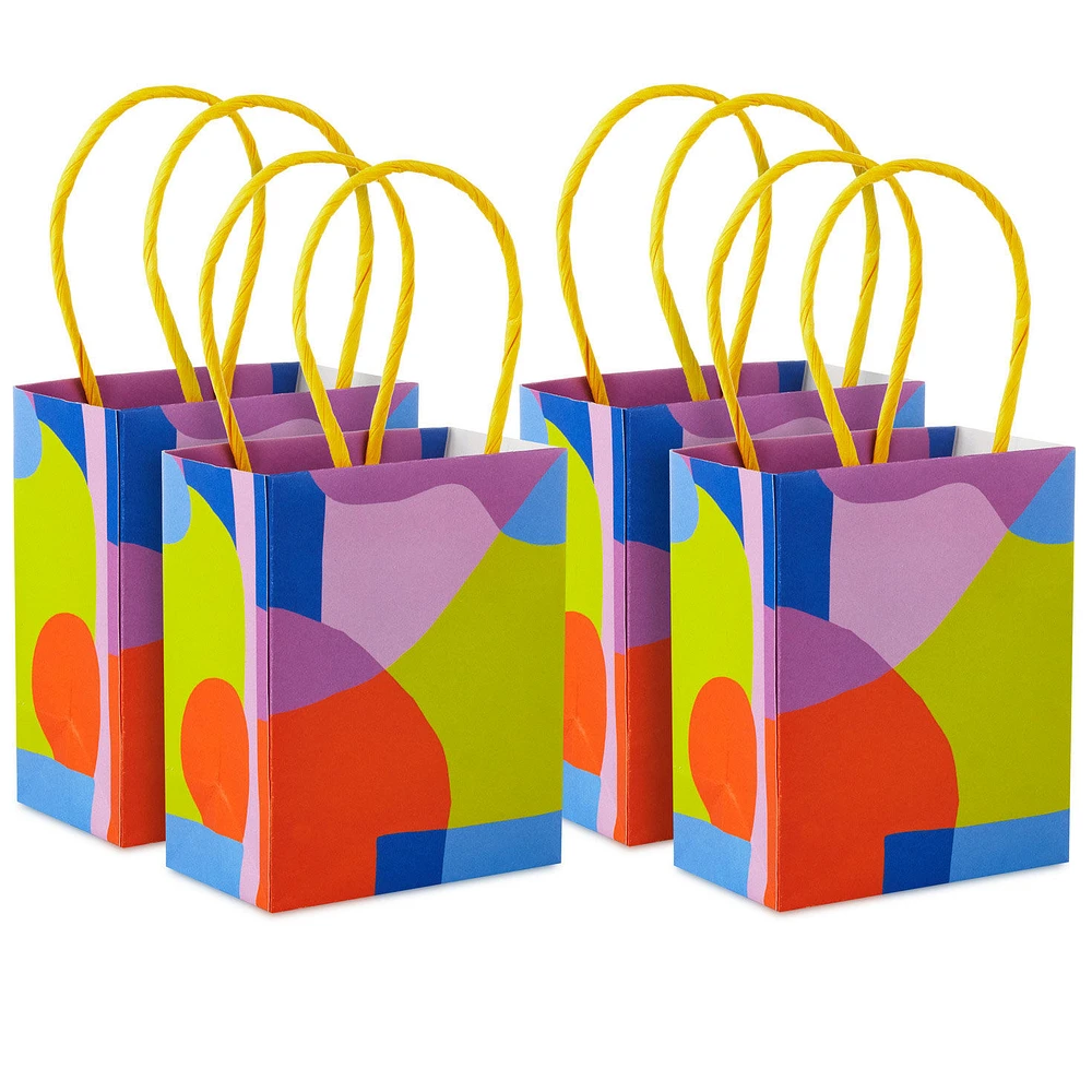 4" Abstract Neon Shapes Mini Treat Bags With Handles, Pack of 4 for only USD 4.99 | Hallmark