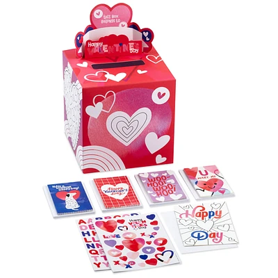 Happy Hearts Kids Classroom Valentines Set With Cards, Stickers and Customizable Mailbox for only USD 16.99 | Hallmark