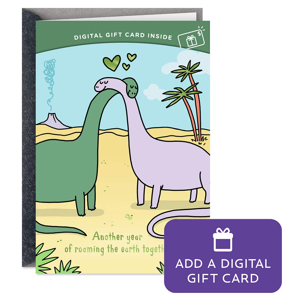 Hugging Dinosaurs Gift Card Greeting Funny Anniversary Card for only USD 4.99 | Hallmark
