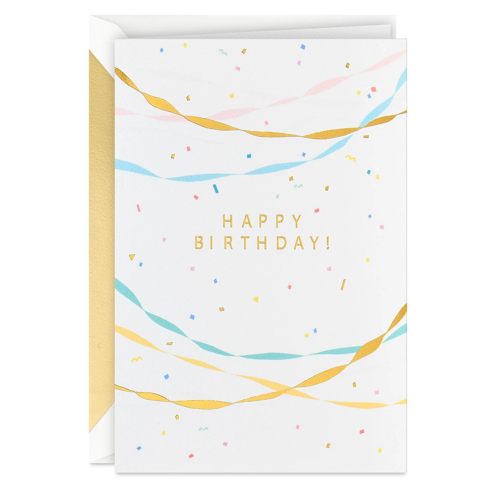 Confetti and Streamers Blank Birthday Card for only USD 5.99 | Hallmark