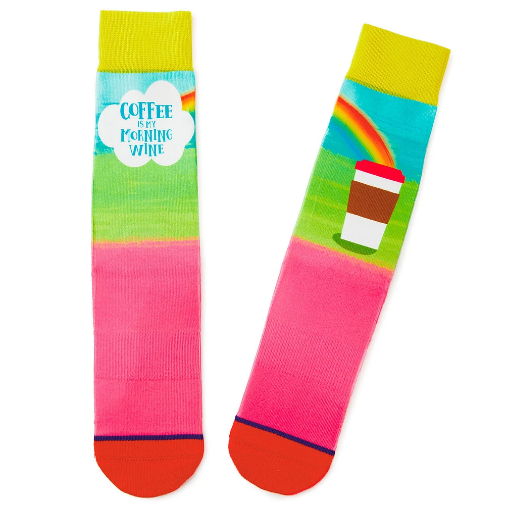Coffee Is My Morning Wine Funny Crew Socks for only USD 12.99 | Hallmark