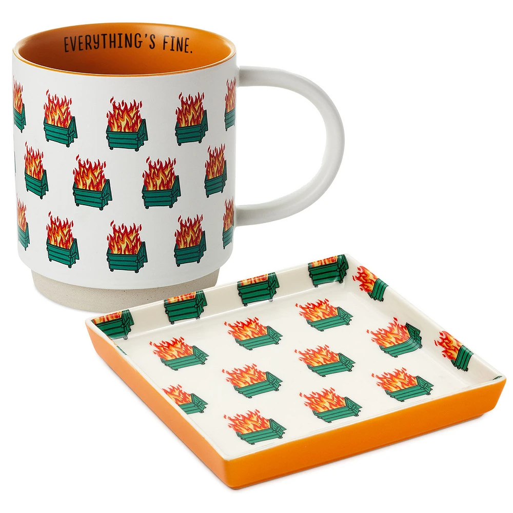 Everything's Fine Dumpster Fire Shoebox Gift Set for only USD 14.99-16.99 | Hallmark