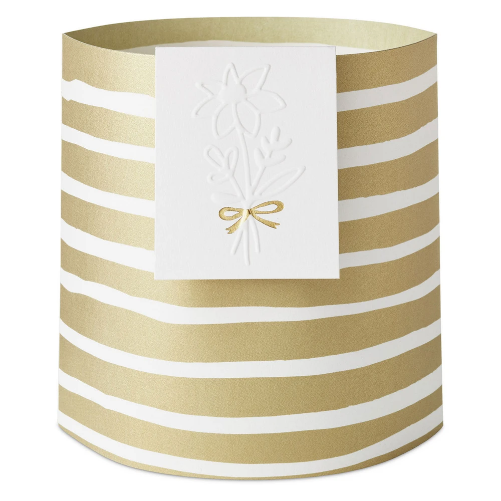 Build-a-Bouquet Gold Stripes Pop-Up Paper Vase With Mini Card for only USD 4.99 | Hallmark
