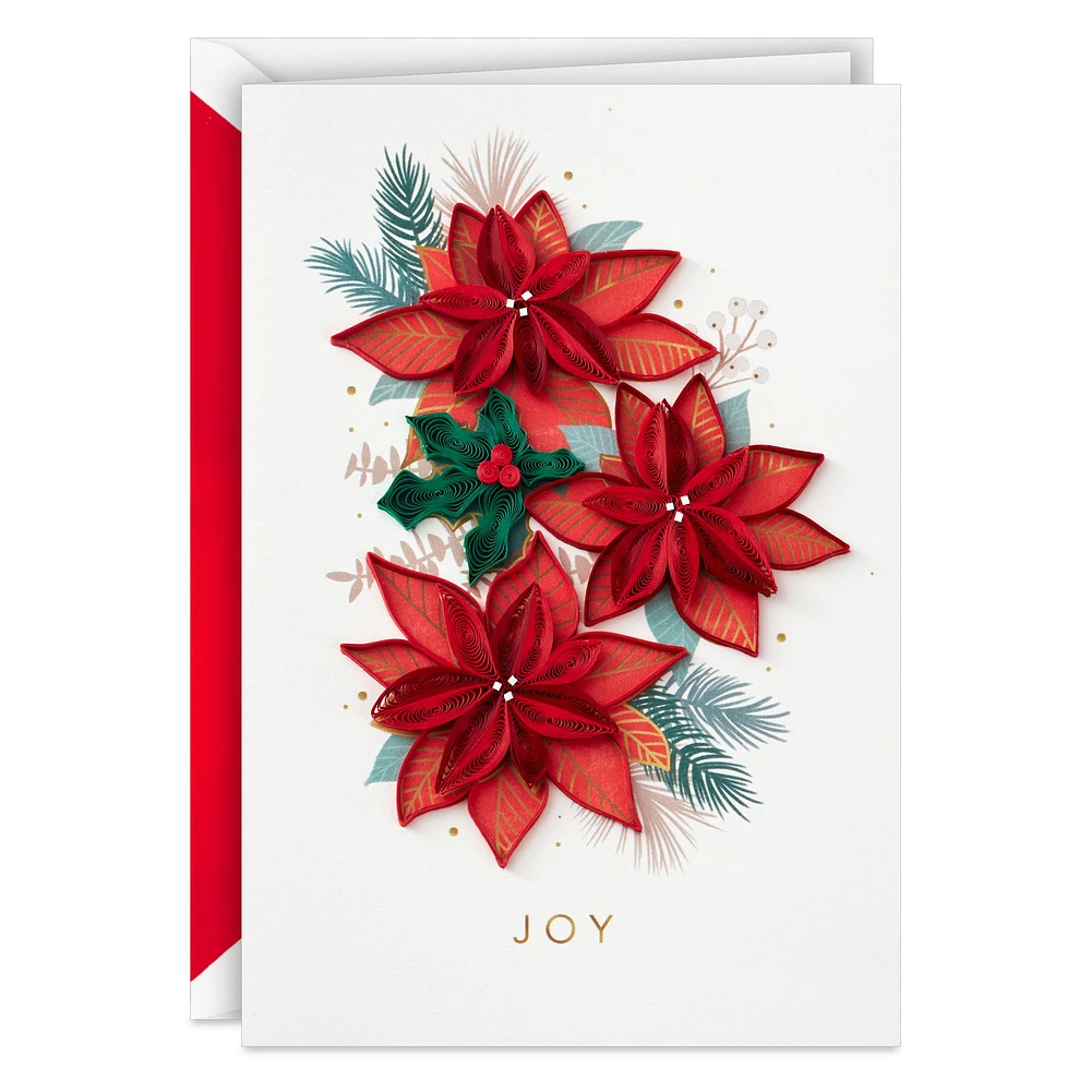 Poinsettias and Holly Quilled Paper Handmade Christmas Card for only USD 13.59 | Hallmark