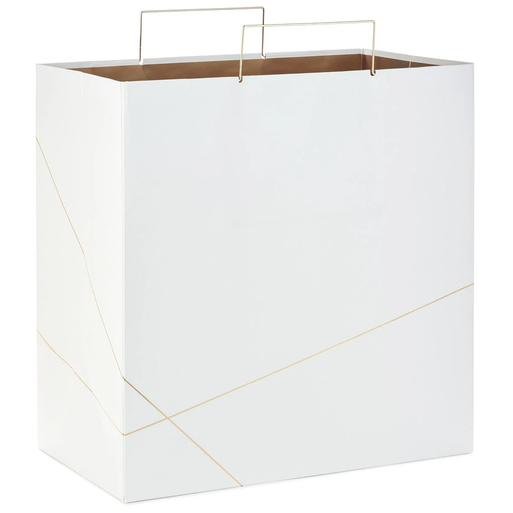 White With Gold Extra-Deep Square Gift Bag, 15" for only USD 7.99 | Hallmark