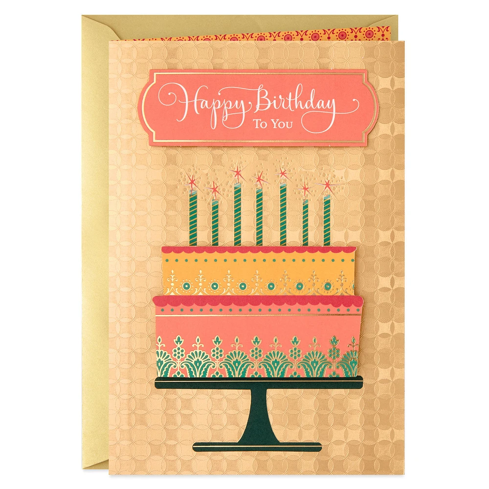 Happy Moments Ornate Cake Birthday Card for only USD 5.99 | Hallmark