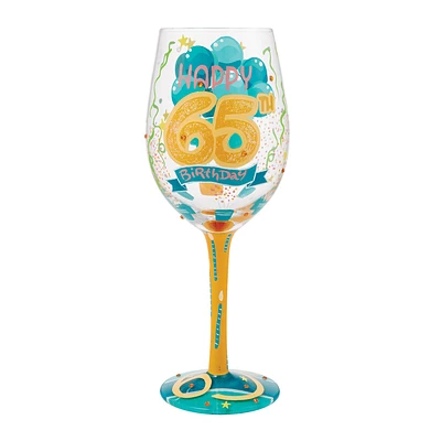 Lolita Happy 65th Birthday Handpainted Wine Glass, 15 oz. for only USD 34.99 | Hallmark