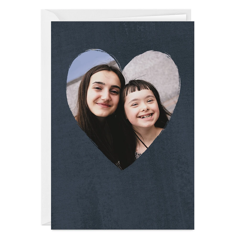 Personalized Navy Heart Frame Photo Card for only USD 4.99 | Hallmark
