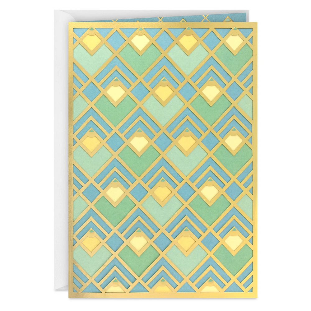 Art Deco Gold, Green and Blue Blank Card for only USD 8.99 | Hallmark