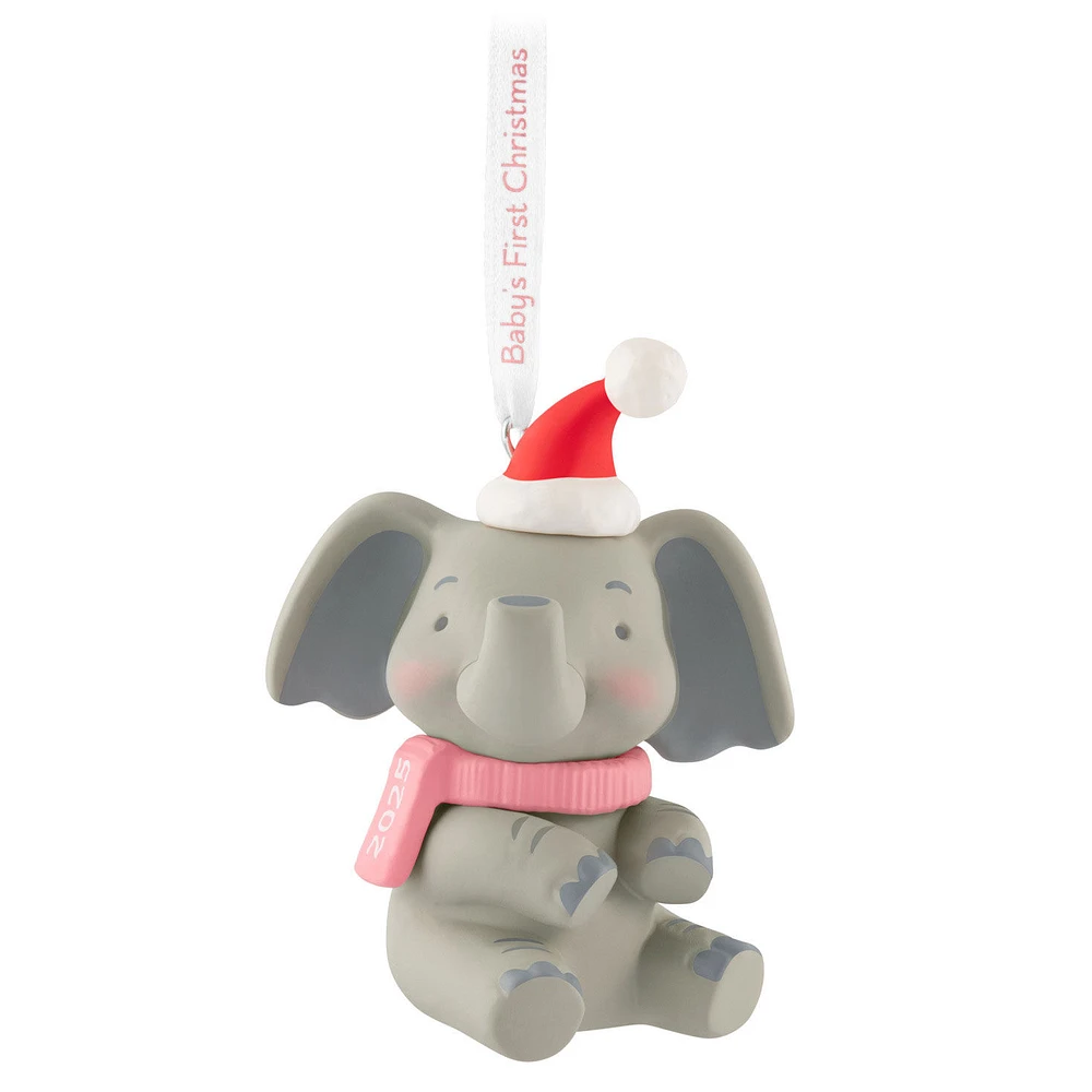 Baby Girl's First Christmas Elephant 2025 Ornament for only USD 23.99 | Hallmark