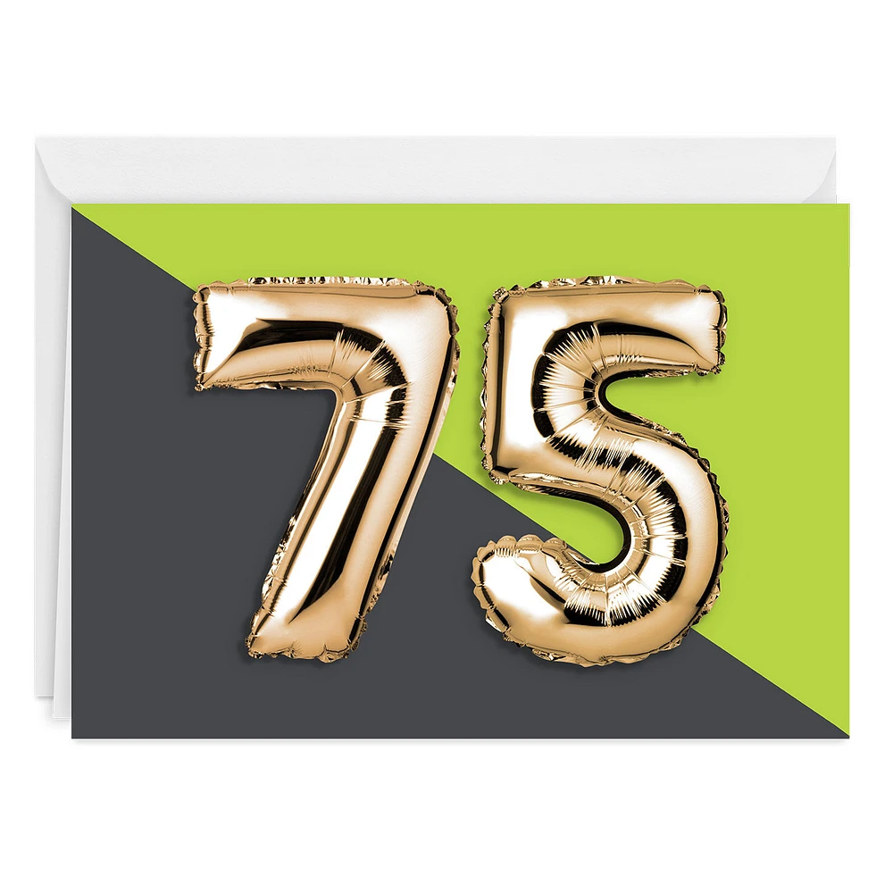 75th Balloons Custom Birthday Card for only USD 4.99 | Hallmark