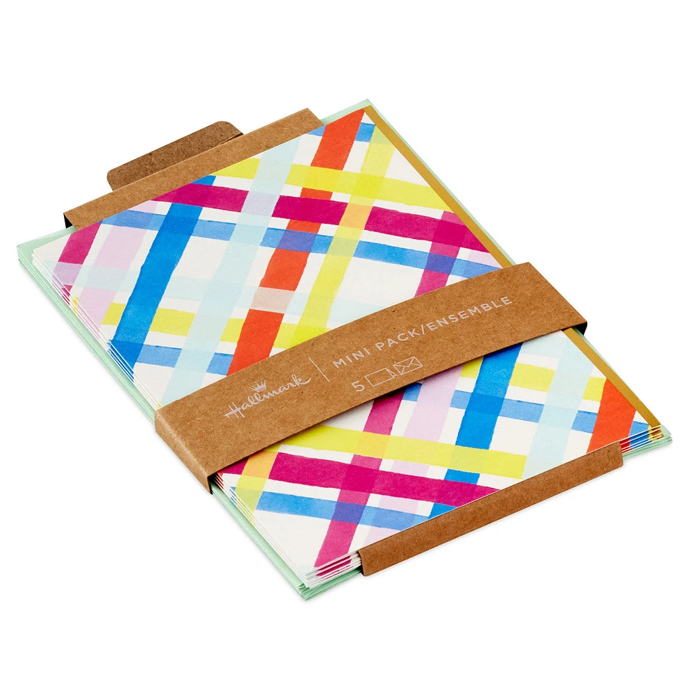 Bright Pastel Plaid Blank Notes Mini Pack, Set of 5 for only USD 5.00 | Hallmark