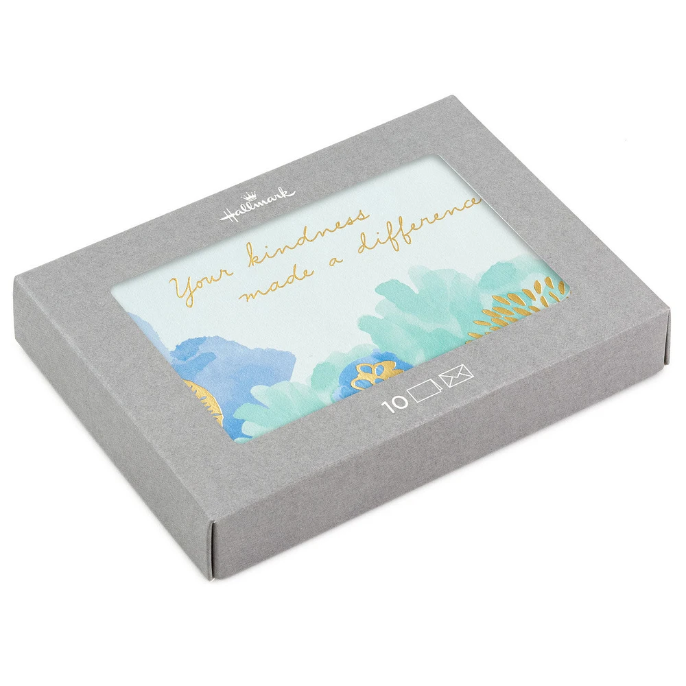 Abstract Flowers on Blue Boxed Blank Thank-You Notes, Pack of 10 for only USD 10.49 | Hallmark