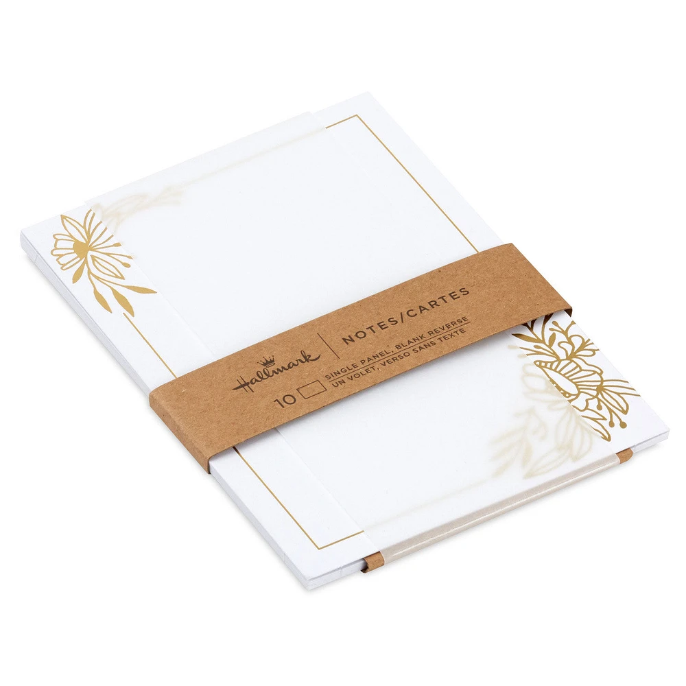Gold Floral Swags on White Flat Blank Notes, Pack of 10 for only USD 5.00 | Hallmark