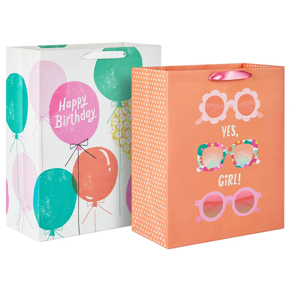 Sunglasses and Balloons 2-Pack Birthday Gift Bag Bundle for only USD 8.99 | Hallmark