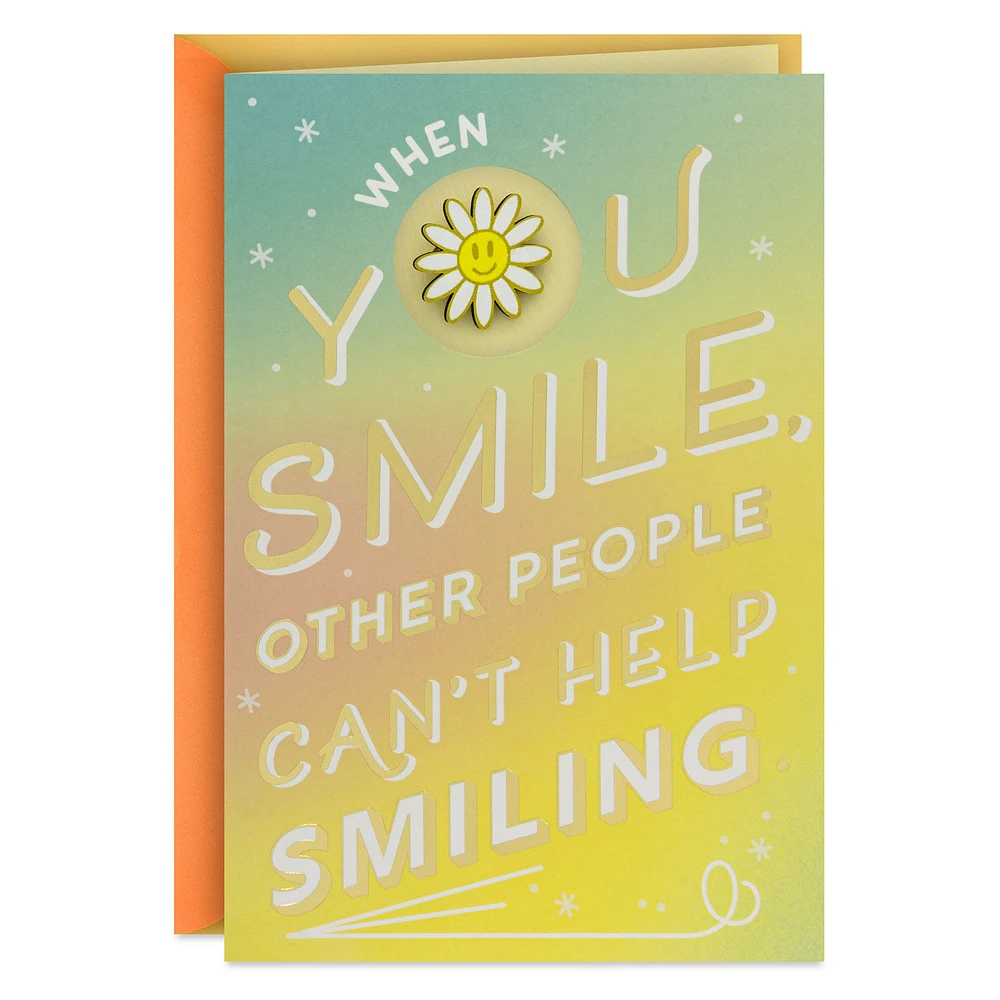 You Make the World a Happier Place Birthday Card With Wearable Pin for only USD 9.99 | Hallmark