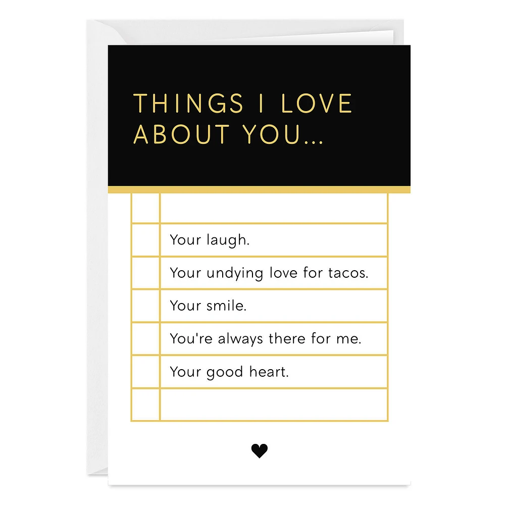 Things I Love About You List Custom Card for only USD 4.99 | Hallmark
