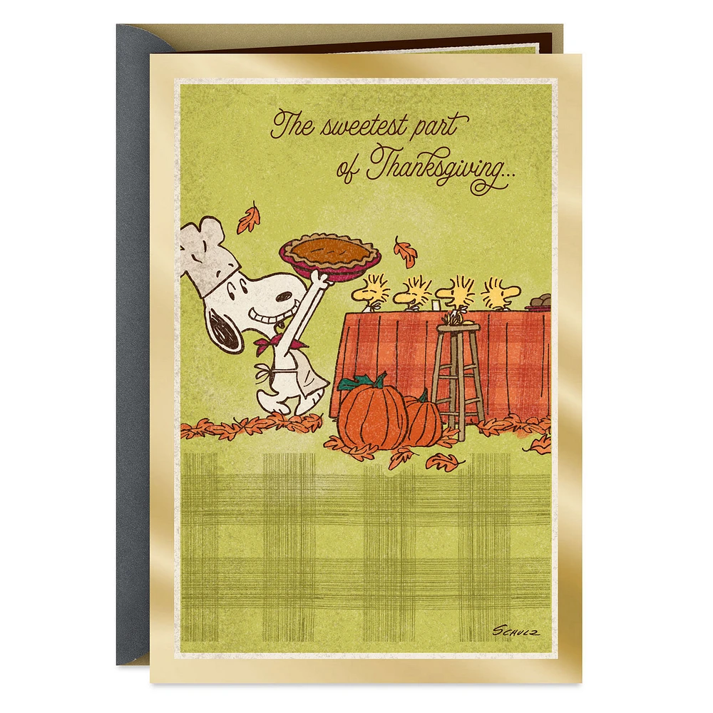 Peanuts® Snoopy and Woodstock Sharing the Love Thanksgiving Card for only USD 2.99 | Hallmark