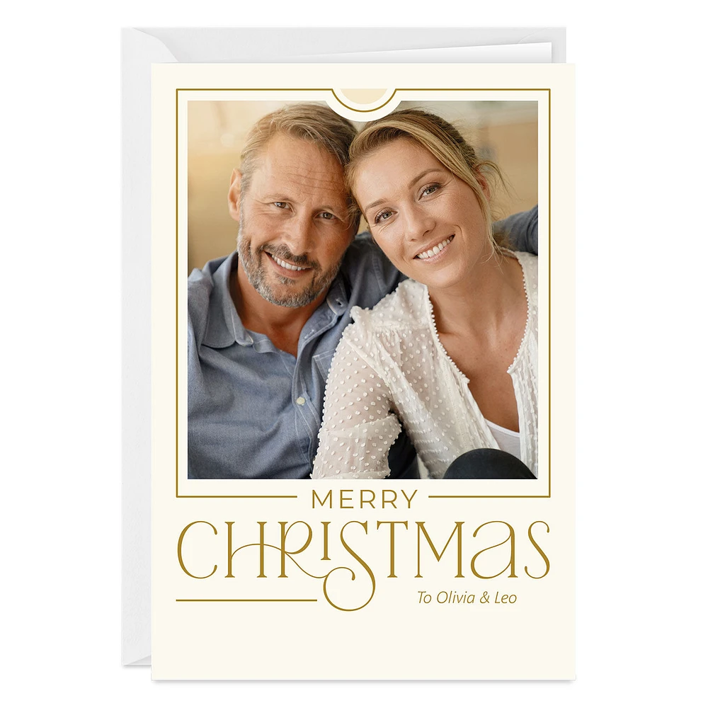 Simple Gold Border Custom Christmas Card for only USD 4.99 | Hallmark