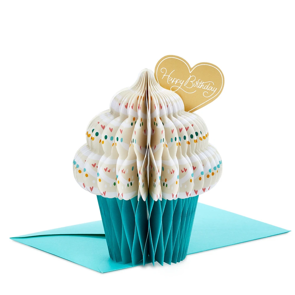 Love to Love You Cupcake With Heart Honeycomb 3D Pop-Up Romantic Birthday Card for only USD 6.99 | Hallmark