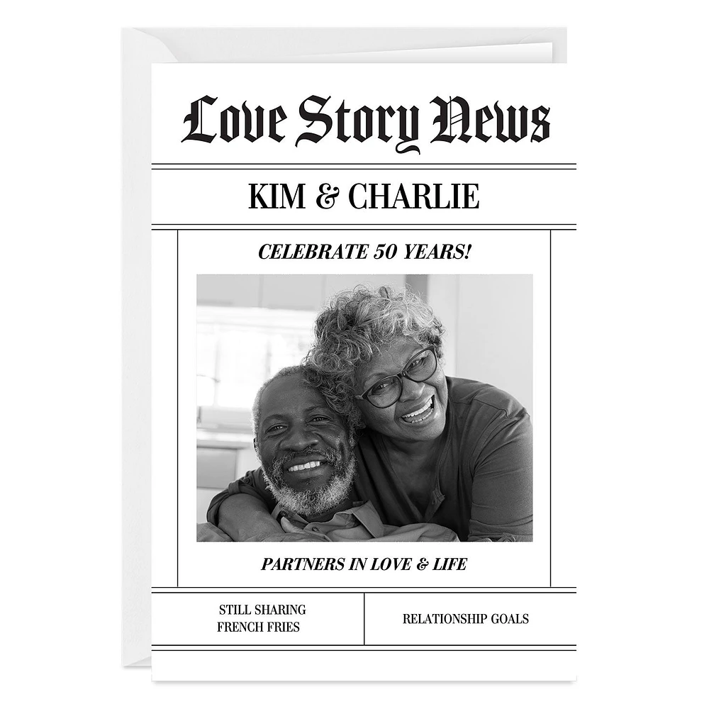 Love Story News Custom Anniversary Card for only USD 4.99 | Hallmark