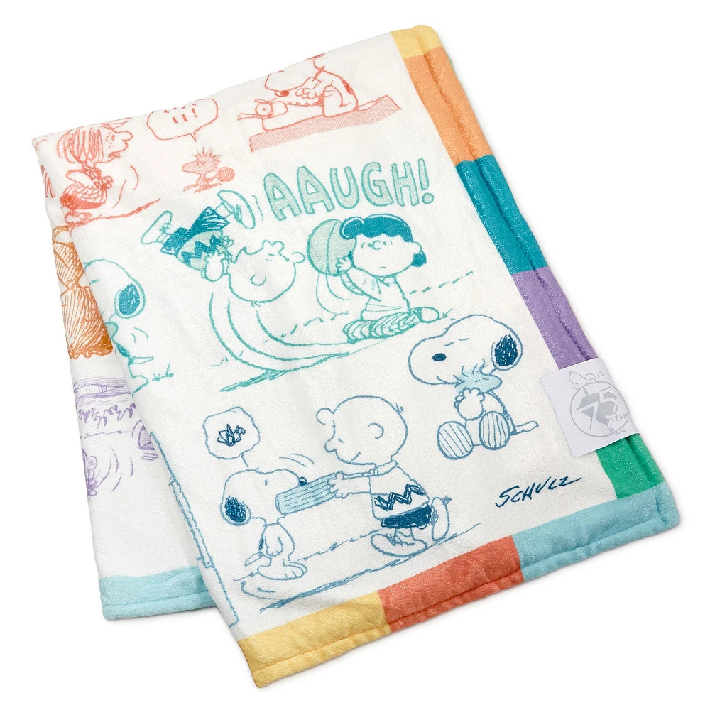 Peanuts® 75th Anniversary Through the Years Plush Throw Blanket, 60x52 for only USD 36.99 | Hallmark