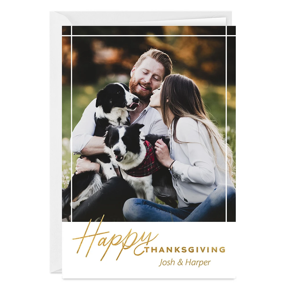 Elegant Gold Lettering Custom Thanksgiving Card for only USD 4.99 | Hallmark