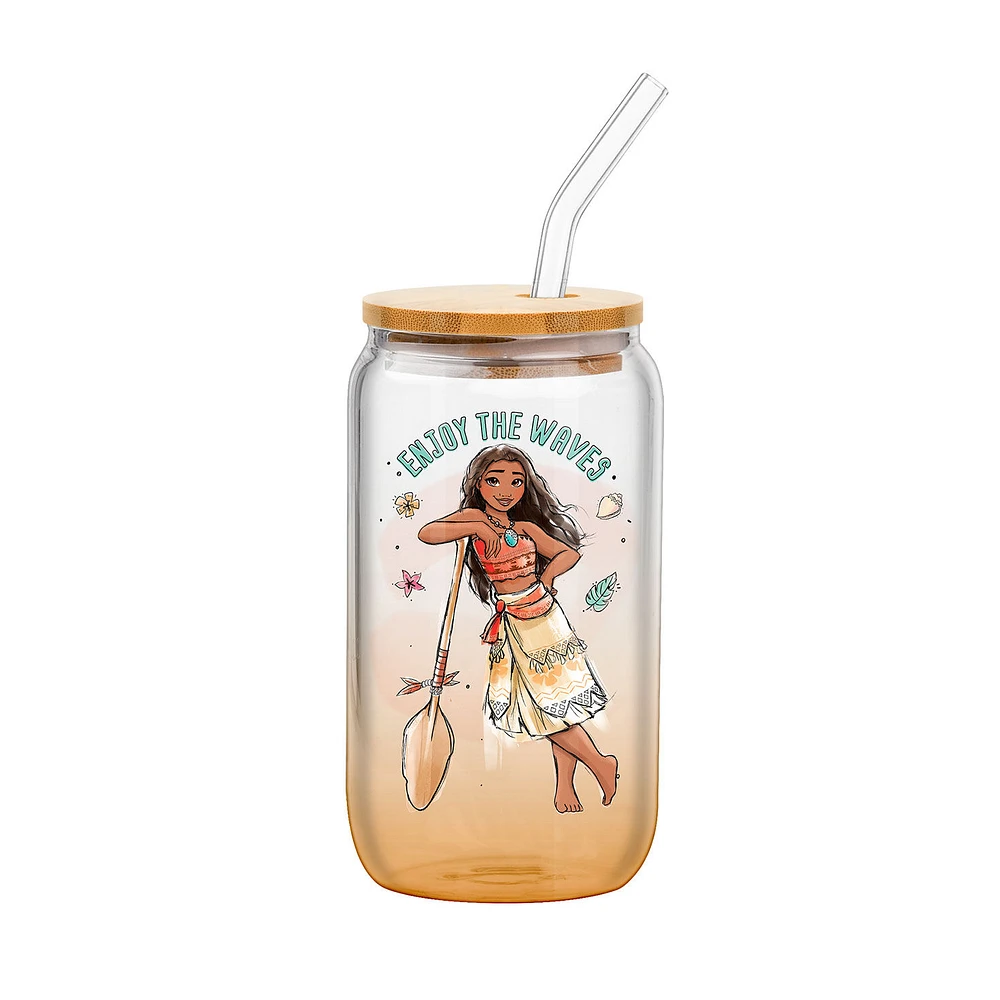 Silver Buffalo Disney Moana Ombré Glass Tumbler With Lid and Straw for only USD 12.99 | Hallmark