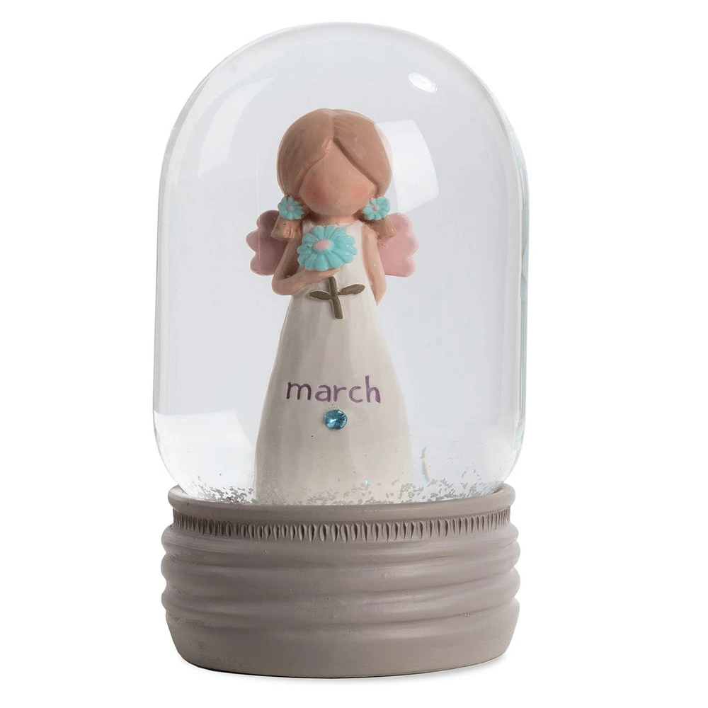 Blossom Bucket March Birthstone Angel Snow Globe, 4.2" for only USD 22.99 | Hallmark