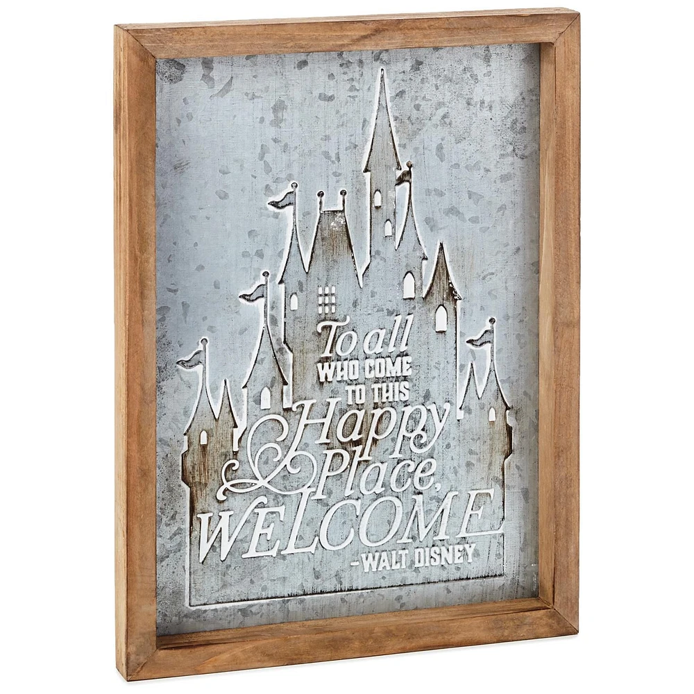 Disney Castle Happy Place Wood and Metal Quote Sign, 8.75x12 for only USD 29.99 | Hallmark