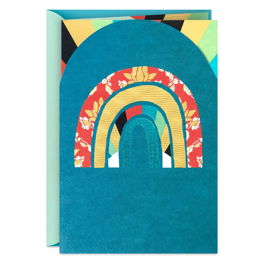 Patchwork Rainbow and Rays Blank Card for only USD 5.99 | Hallmark