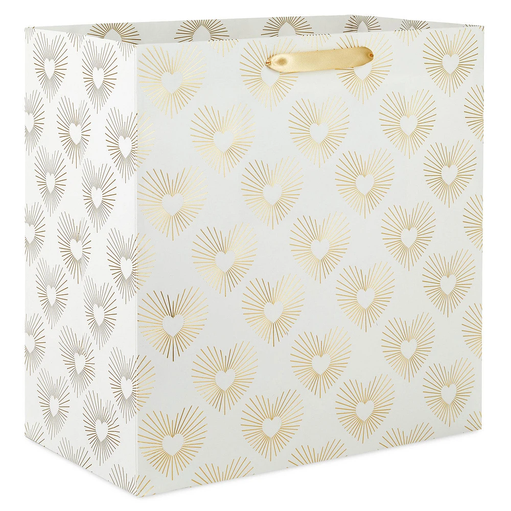 15" Gold Hearts on White Extra-Deep Gift Bag for only USD 5.99 | Hallmark